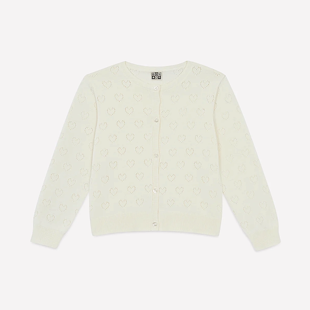 Changeable Style Seamless Design Bonton Lilou Cardigan, Ecru