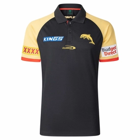 Men's NRL Redcliffe Dolphins 2025 Players Polo Dynamic Style Snag Resistant Knit