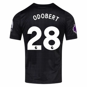 Nike Odobert Men's Tottenham Away Jersey w/ EPL   No Room For Racism Patches 25/26 (Black/Iron) Fresh Look
