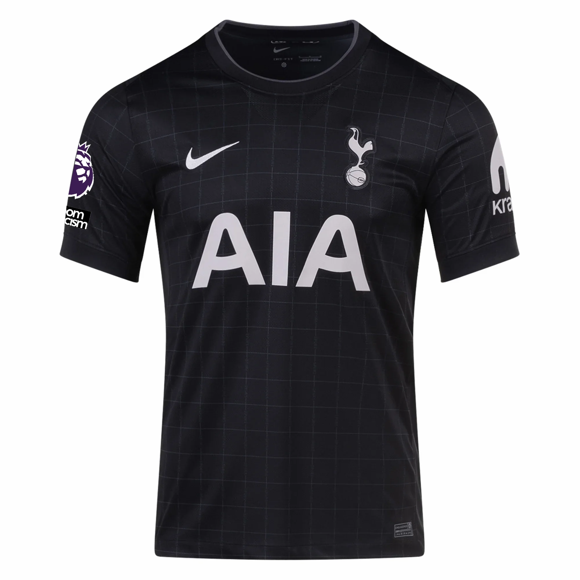Nike Odobert Men's Tottenham Away Jersey w/ EPL   No Room For Racism Patches 25/26 (Black/Iron) Chic Design