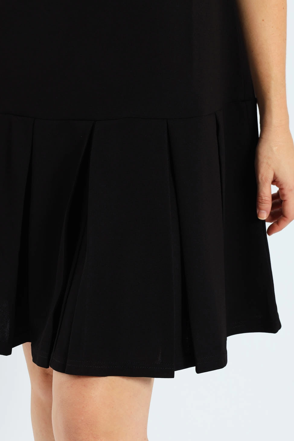 One Piece Look Effortless Layering Box Pleated Hem Shift Dress