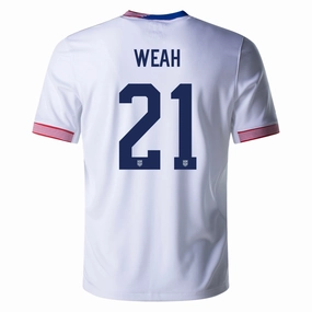 Nike United States Timothy Weah Home Jersey 24/25 (White) Dynamic Style Lightweight Design
