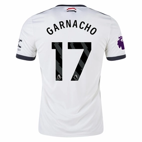 adidas Manchester United Alejandro Garnacho Third Jersey w/ EPL Patch 24/25 (Off White) Heat Transfer Logos