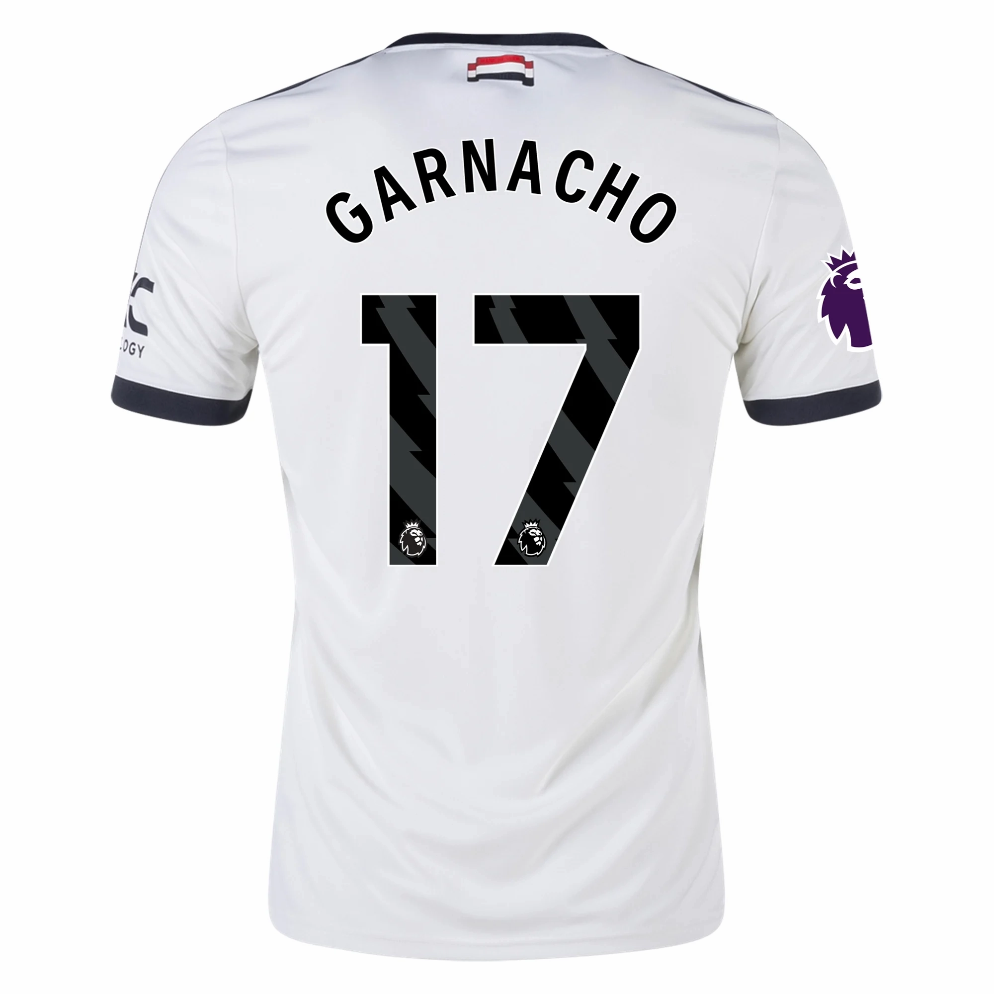 adidas Manchester United Alejandro Garnacho Third Jersey w/ EPL Patch 24/25 (Off White) Heat Transfer Logos
