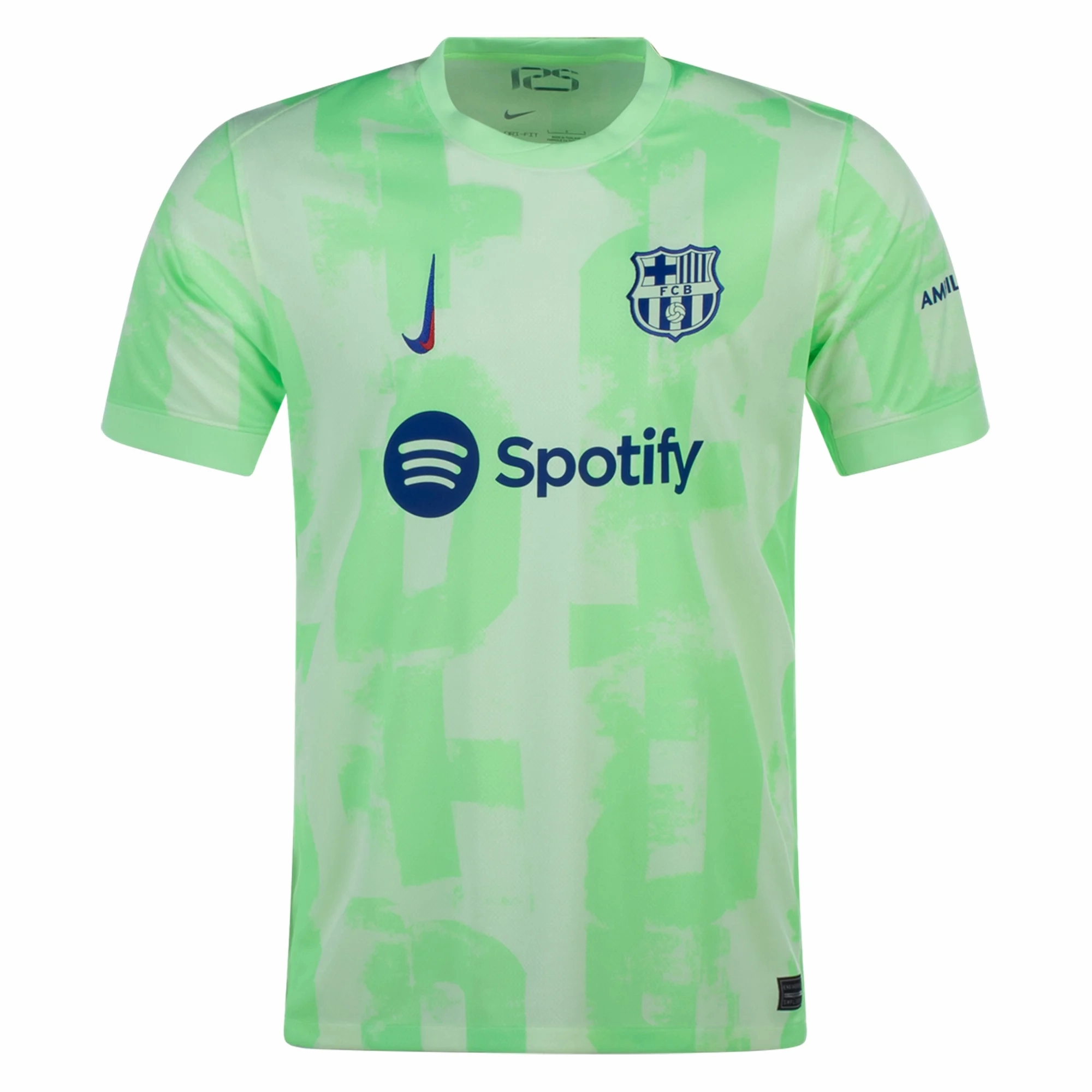 Nike Barcelona Third Jersey 24/25 (Barely Volt/Old Royal) Reflective Trim Detail