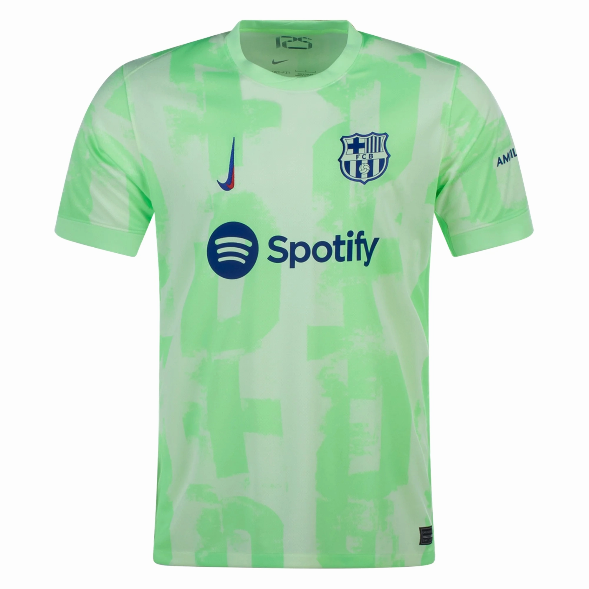 Pre Shrunk Fabric Layered Insulation System Nike Barcelona Third Jersey 24/25 (Barely Volt/Old Royal)
