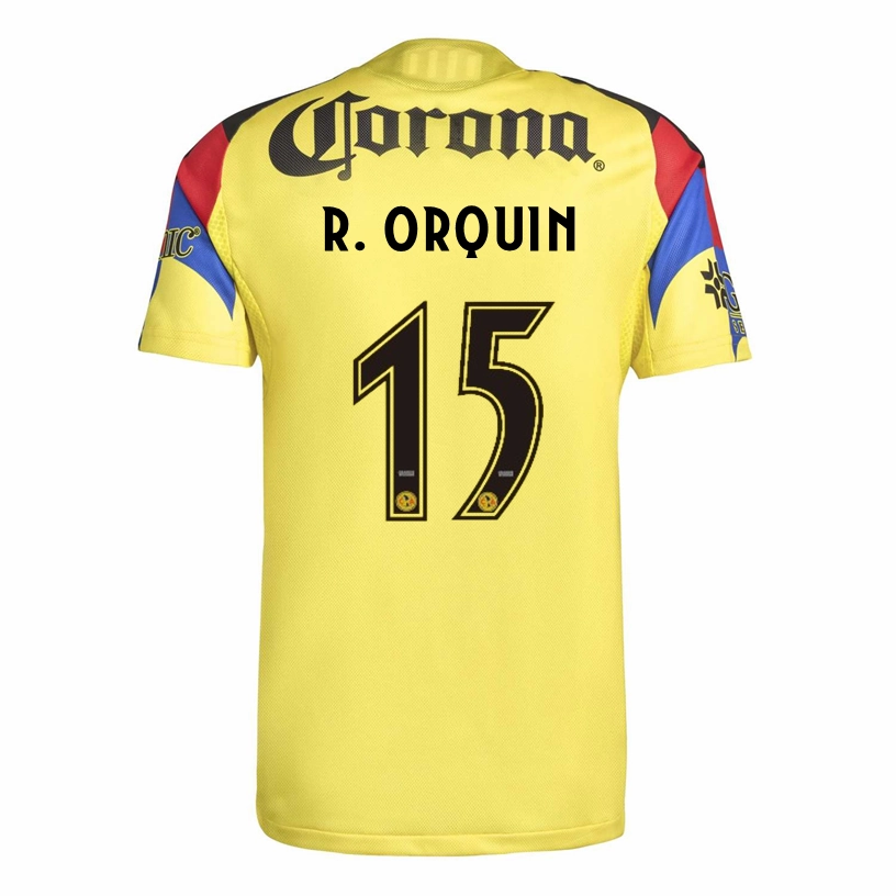 Multi Directional Stretch Panels adidas R. Orquin Men's Club America 25/26 Authentic Home Jersey (Yellow)
