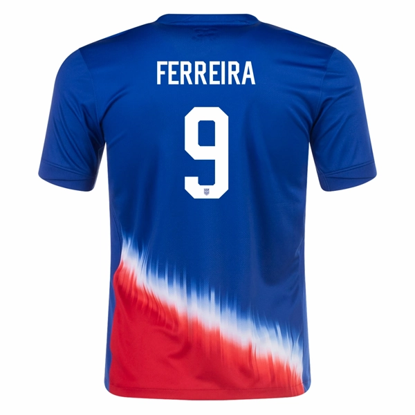 Low Bulk Design Nike Youth United States Jesus Ferriera Away Jersey 24/25 (Old Royal/Sport Red)