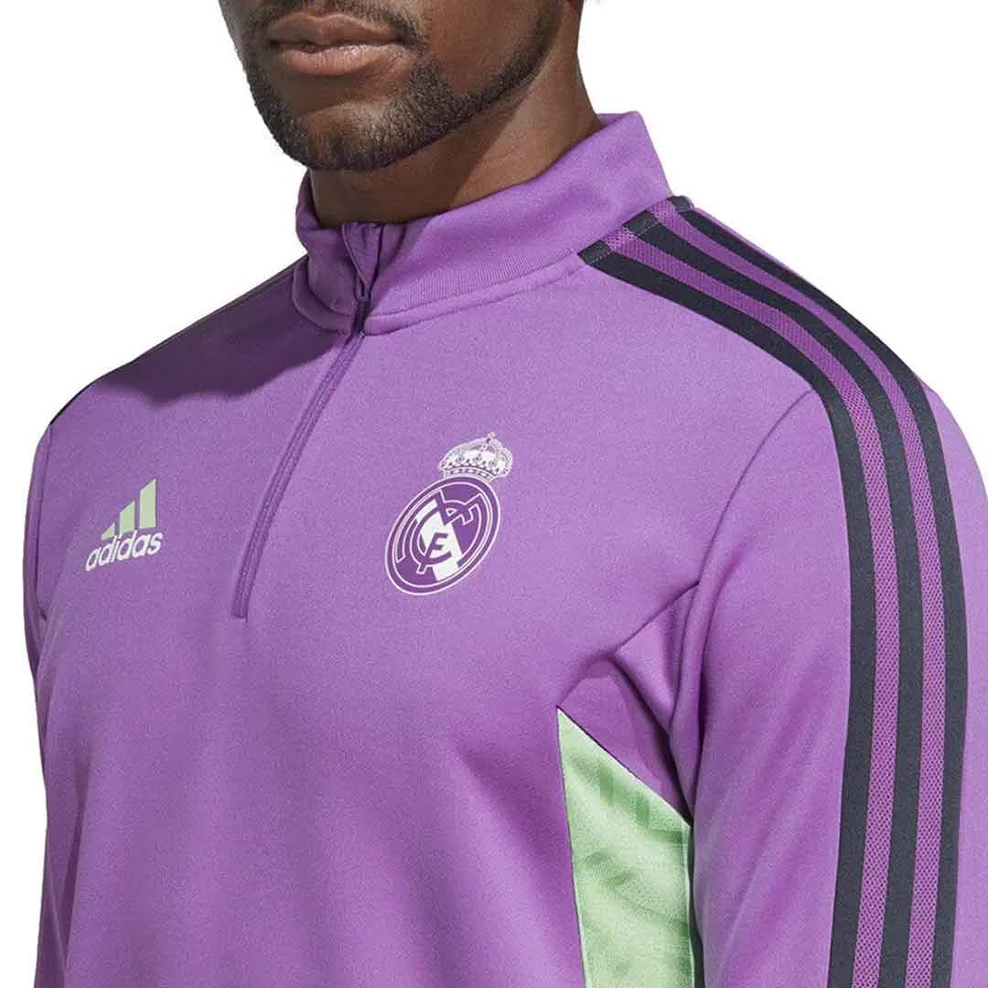 adidas - Men's Real Madrid 22/23 Training Top (HT8803) Body Mapping Technology Quick Release Zipper Tech