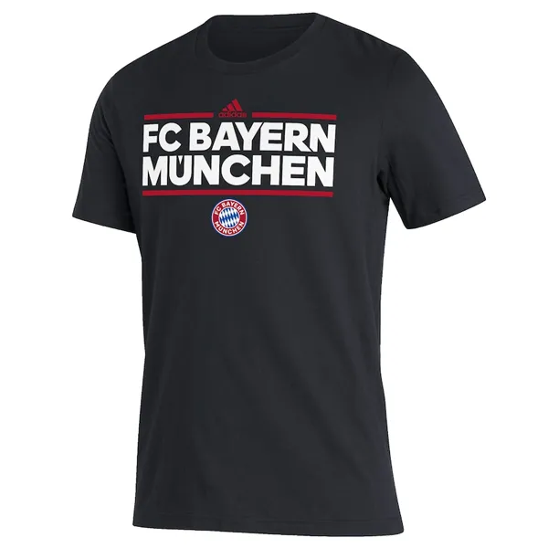 adidas Mens Bayern Munich T-Shirt (Black/White/Red) Fit For All Plus size clothing