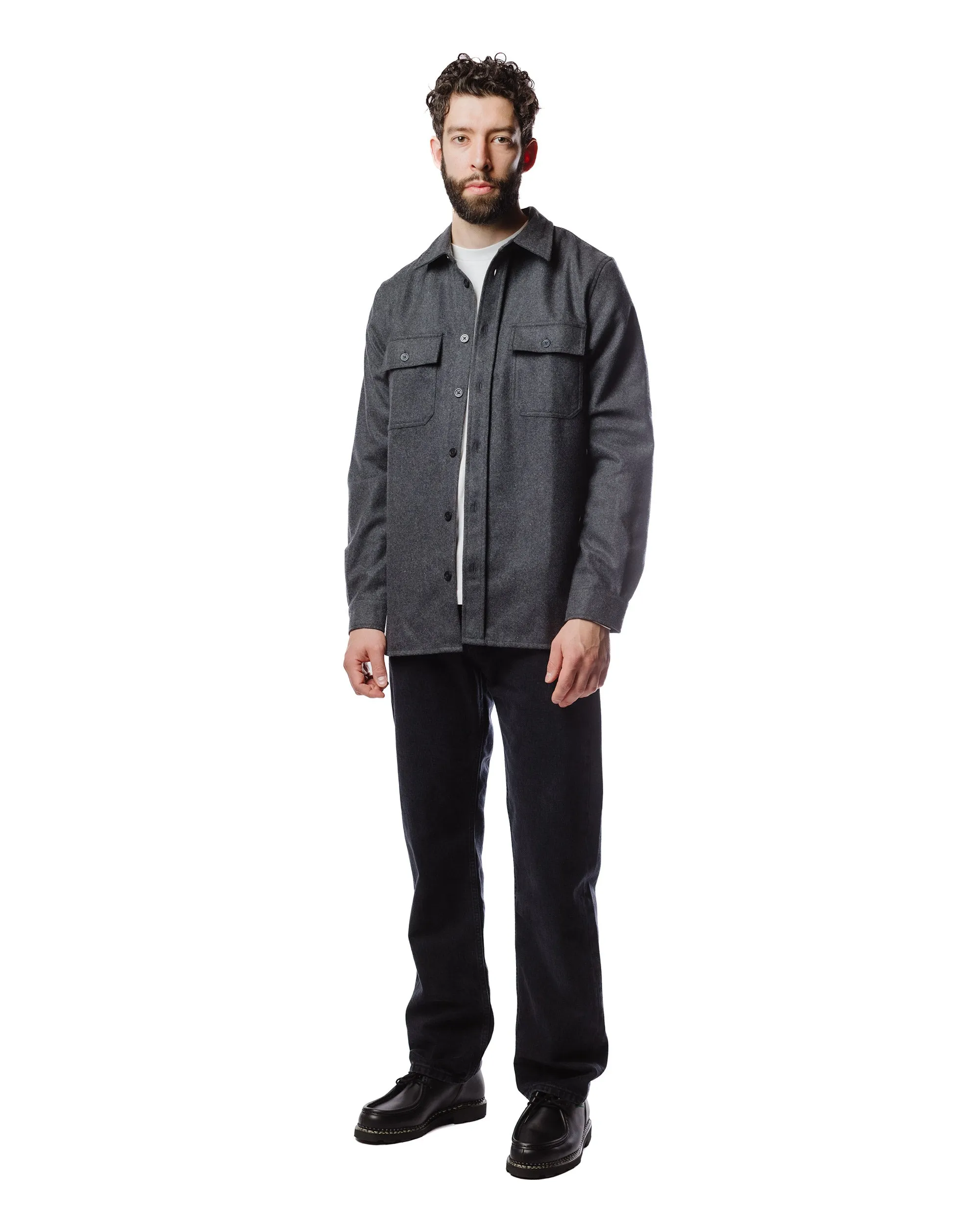 Lightweight Feel Norse Projects Silas Wool Charcoal Melange