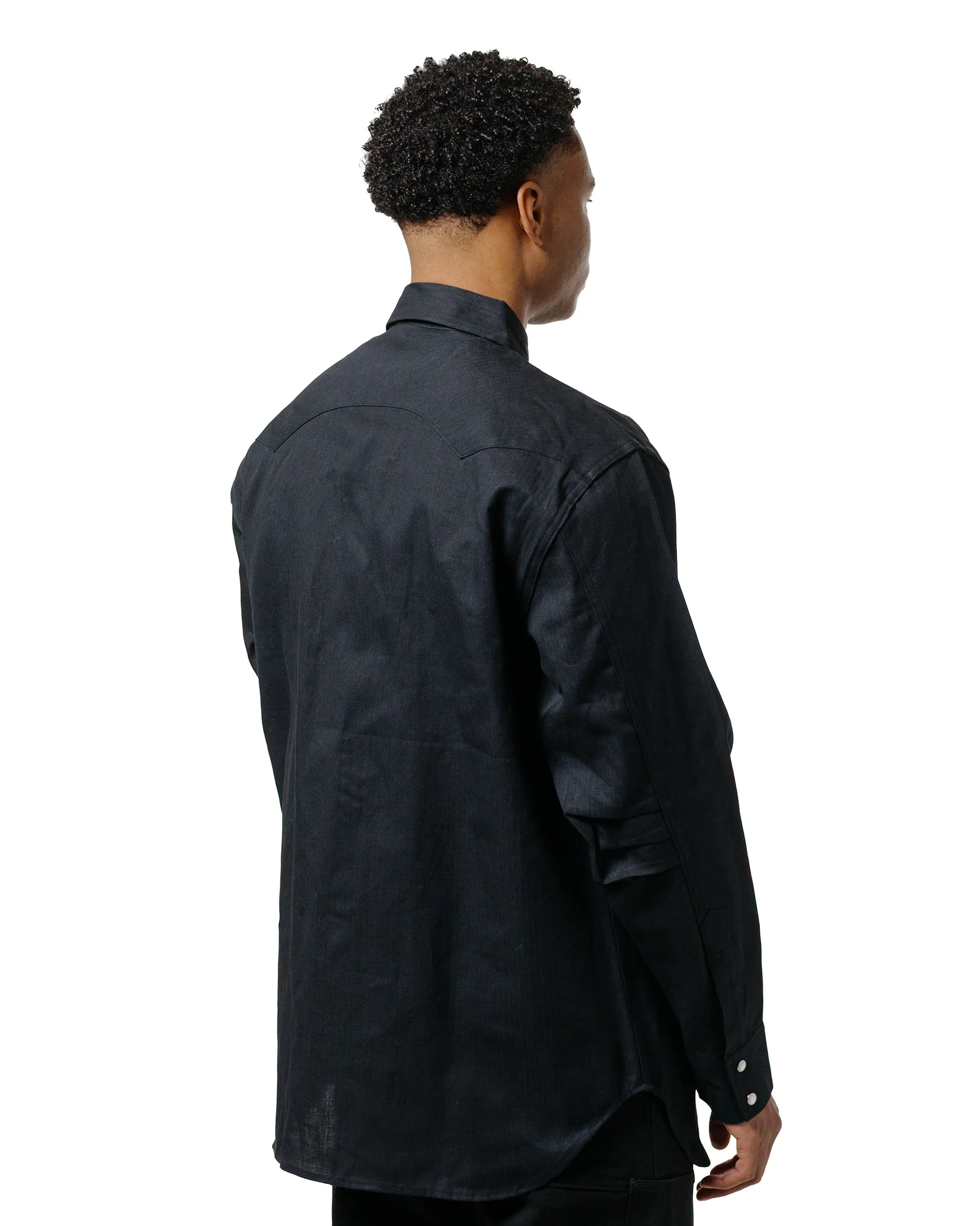 Sassafras Weeds Digger Shirt 6.5oz Herringbone Denim Black Rugged Style
