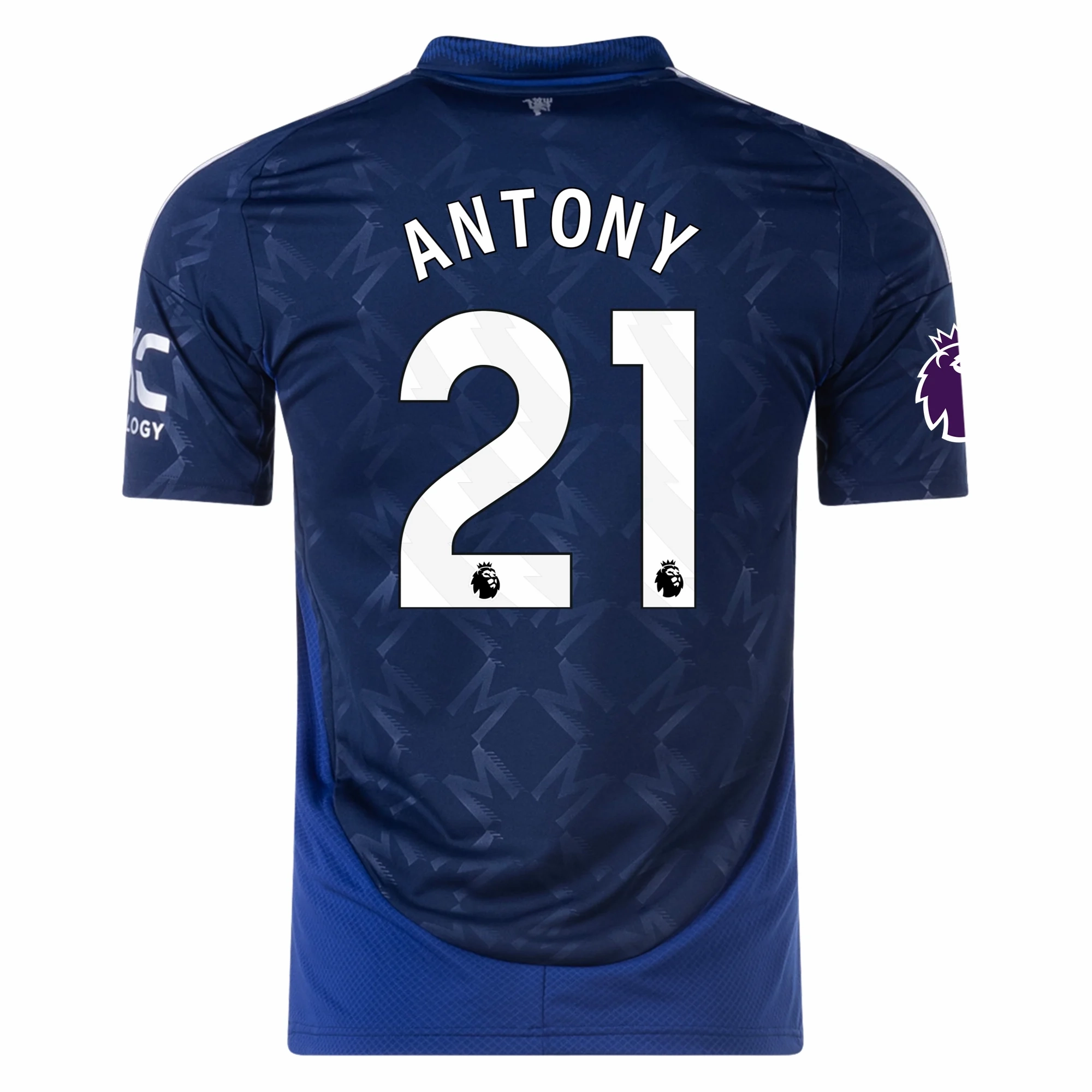 adidas Manchester United Antony Away Jersey w/ EPL Patch 24/25 (Night Indigo) Reflective Safety Trim Any Activity