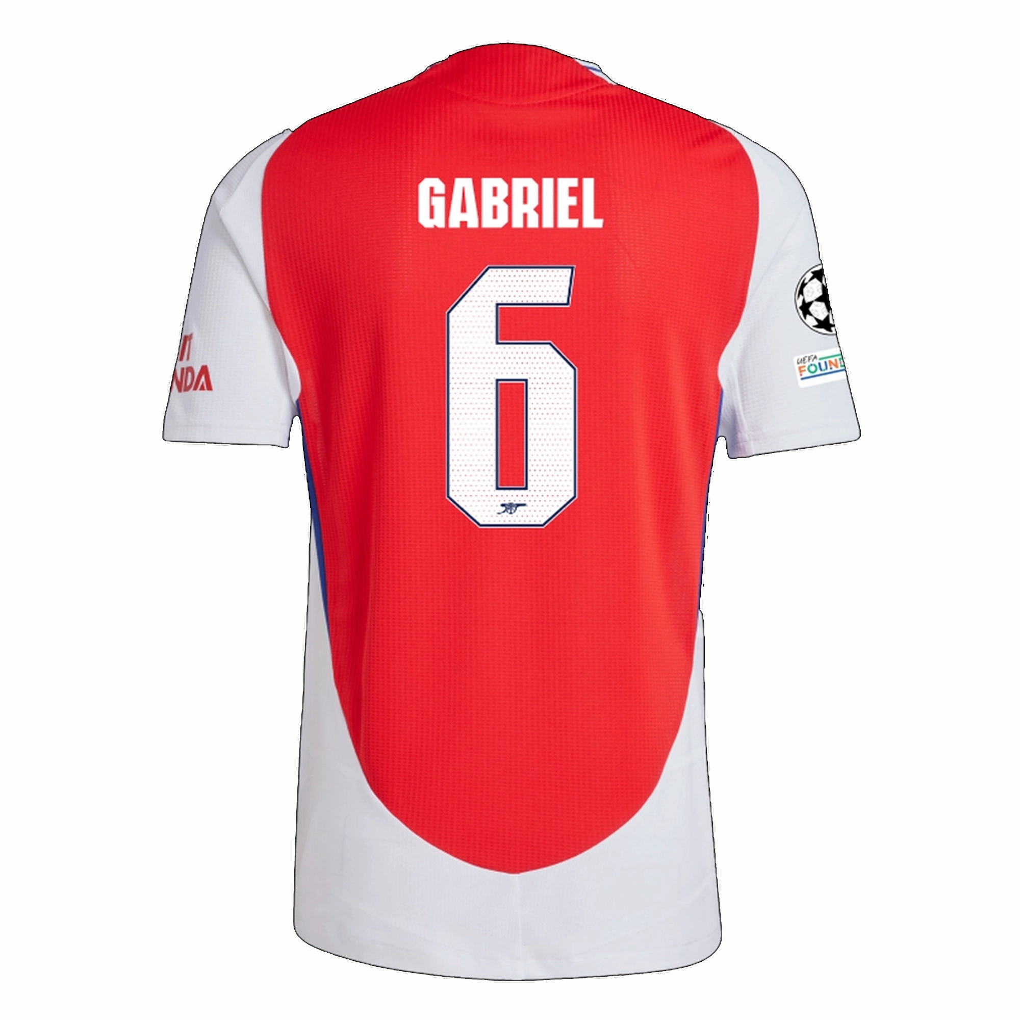 Quick Dry Technology adidas Arsenal Authentic Gabriel Magalh?es Home Jersey w/ Champions League Patches 24/25 (Better Scarlet/White)