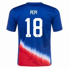 Dynamic Wear Nike Mens United States Ricardo Pepi Away Jersey 24/25 (Old Royal/Sport Red)