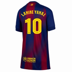 Nike Youth Lamine Yamal FC Barcelona Home Jersey 25/26 (Deep Royal Blue/Midwest Gold) Reflective Accent Strips Moisture Control Lining