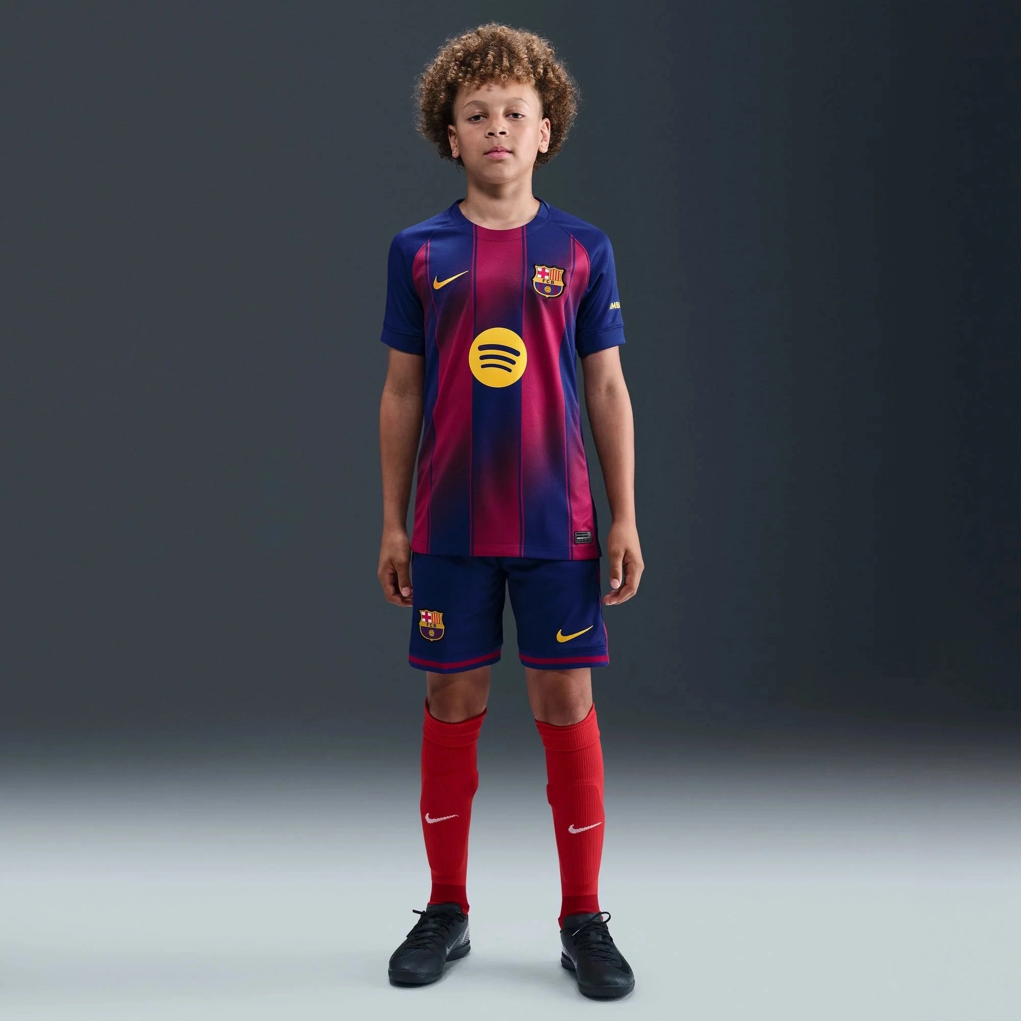 Nike Youth Lamine Yamal FC Barcelona Home Jersey 25/26 (Deep Royal Blue/Midwest Gold) Flexible Comfort