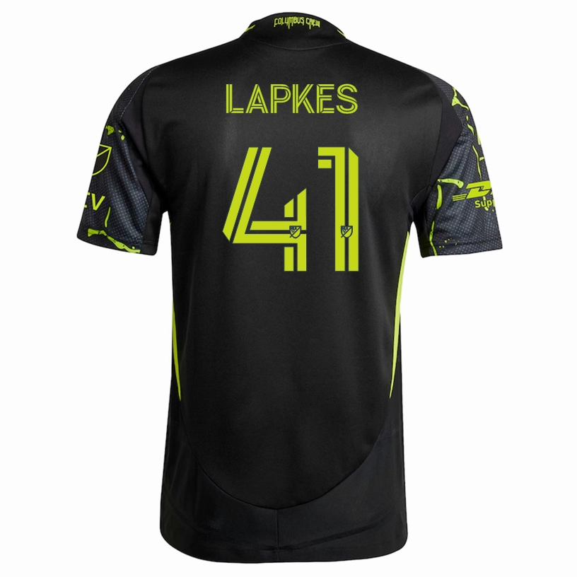 Essential Fit Dry Touch adidas Stanislav Lapkes Columbus Crew Authentic Away Jersey w/ MLS Patches 25/26 (Black/Yellow)