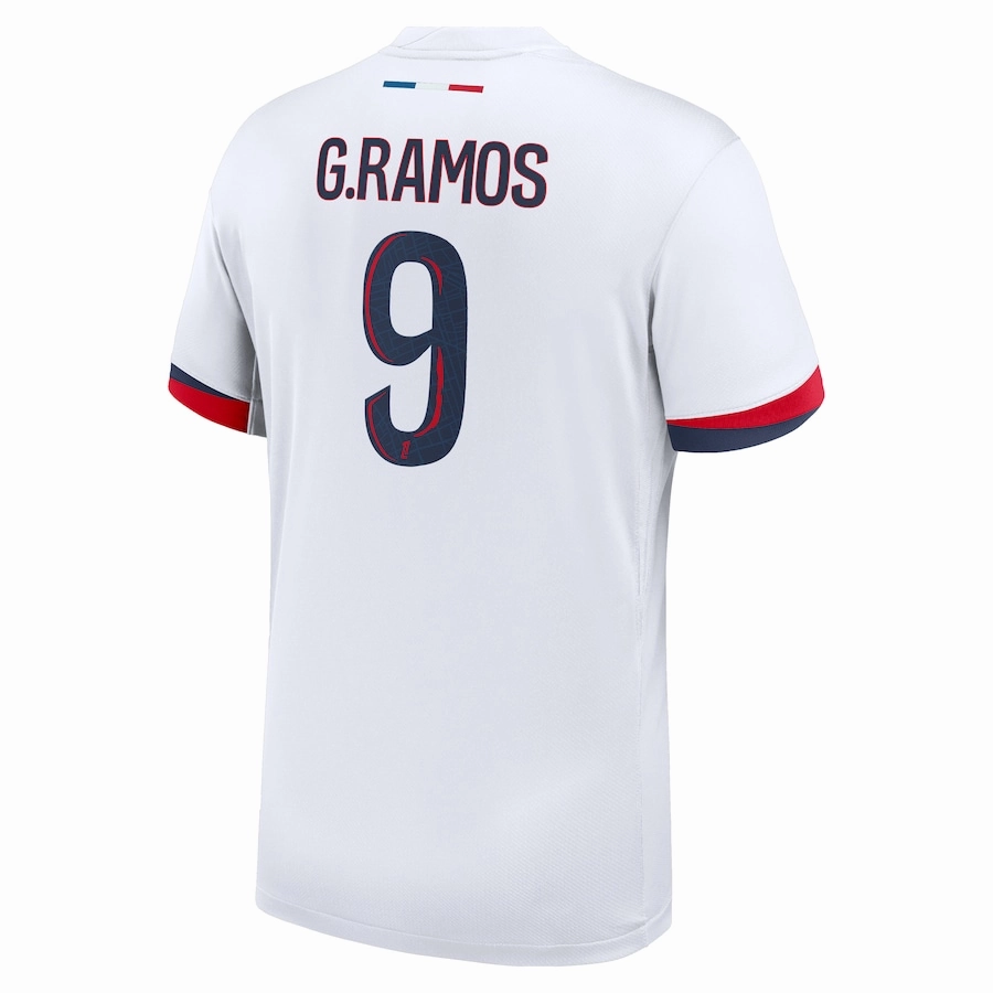 Smart Motion Multipurpose Sports Gear Nike Paris Saint-Germain Gon?alo Ramos Away Jersey 24/25 (White/Midnight Navy)