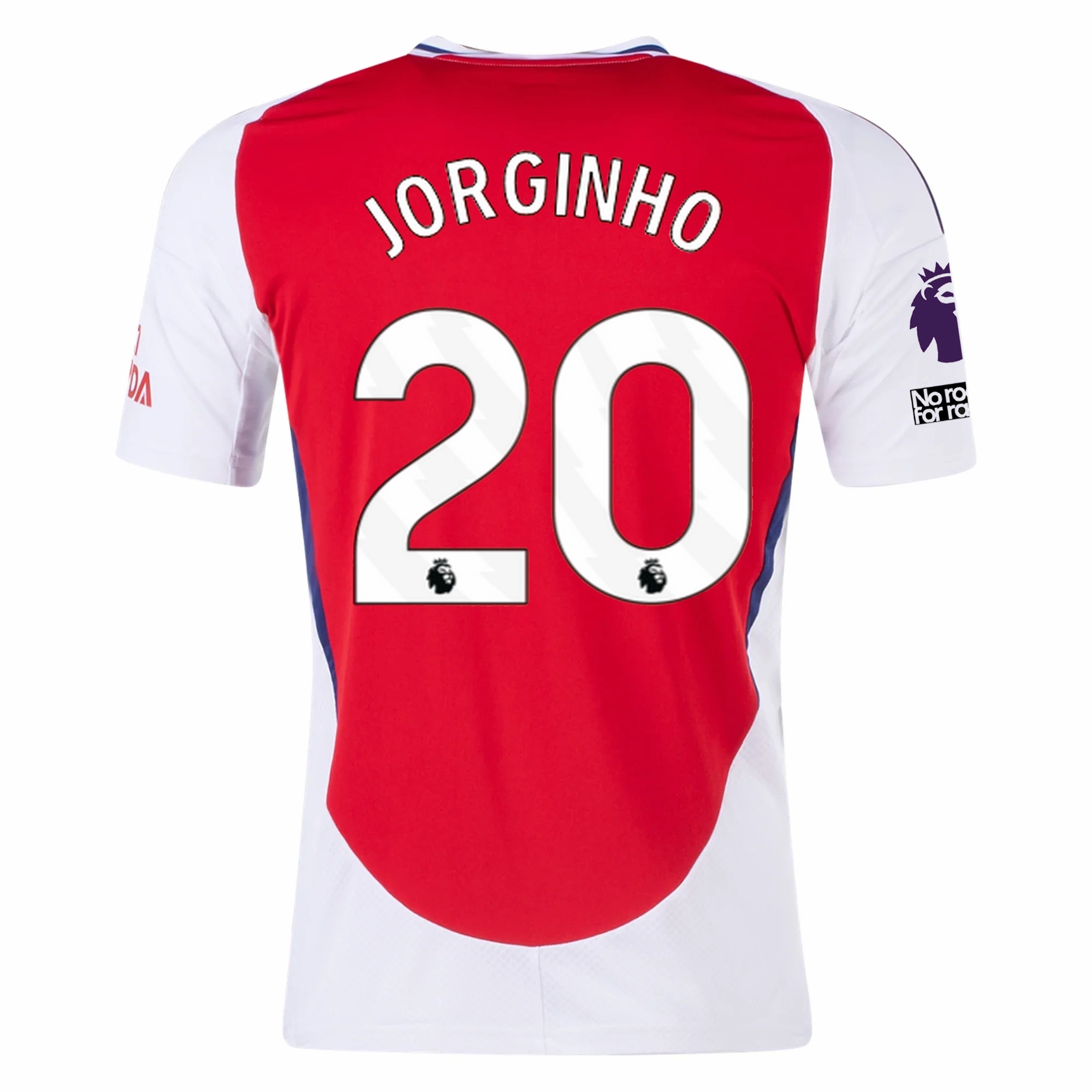 Game Vibes adidas Arsenal Jorginho Home Jersey w/ EPL   No Room For Racism Patches 24/25 (Better Scarlet/White)