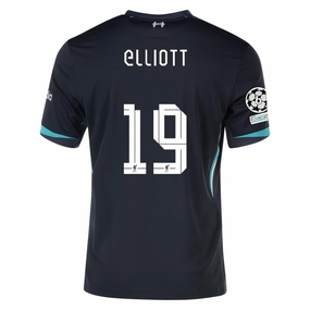 Street Motion Sporty Layers Nike Liverpool Harvey Elliott Away Jersey w/ Champions League Patches 24/25 (Night Forest/Washed Teal)