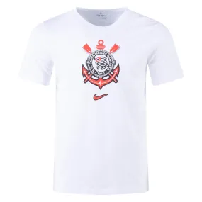 Nike Corinthians Crest T-Shirt 24/25 (White) Simple and Relaxed Casual Appeal