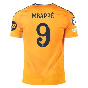 Wicking Properties adidas Real Madrid Kylian Mbappe Away Jersey w/ Champions League Patches 24/25 (Crew Orange)