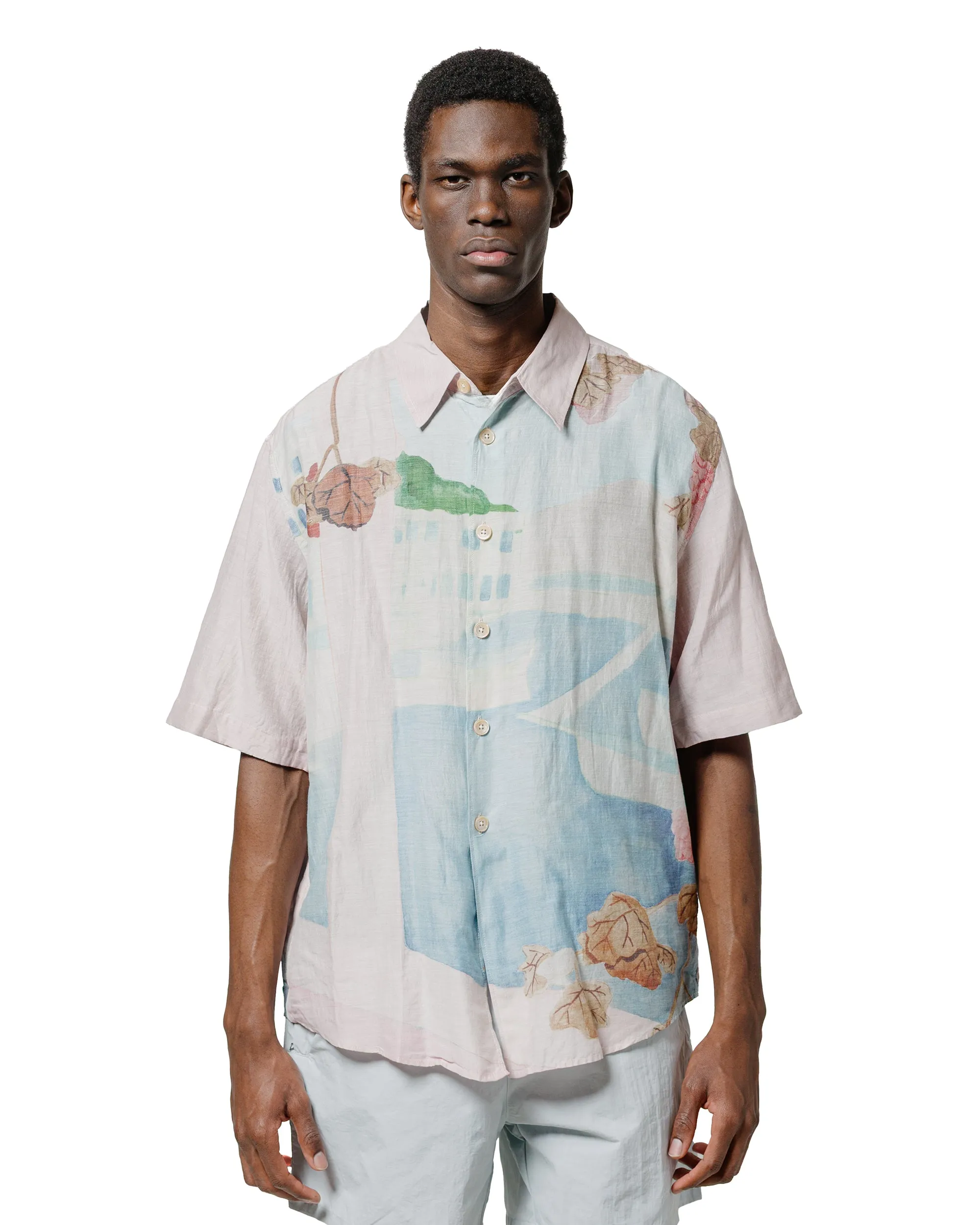 Our Legacy Beyond Shirt Shortsleeve Marina Vista Print Cotton Silk Vibrant Colors Year-Round Favorite