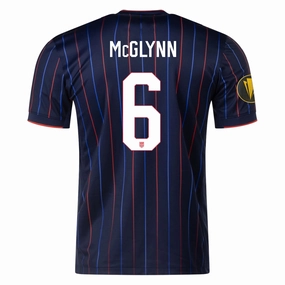 Nike Jack McGlynn United States Away Jersey 25/26 w/ Gold Cup Patch 2025 (Obsidian/Challenge Red) Slim Fit Contour Design Friction Free