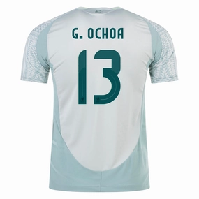 Flexible Knit Construction adidas Mens Mexico Authentic Guillermo Ochoa Away Jersey 24/25 (Linen Green)