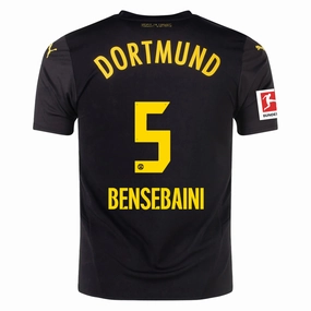 Puma Borussia Dortmund Ramy Bensebaini Away Jersey w/ Bundesliga Patch 24/25 (Puma Black/Faster Yellow) Temperature Regulating Lining