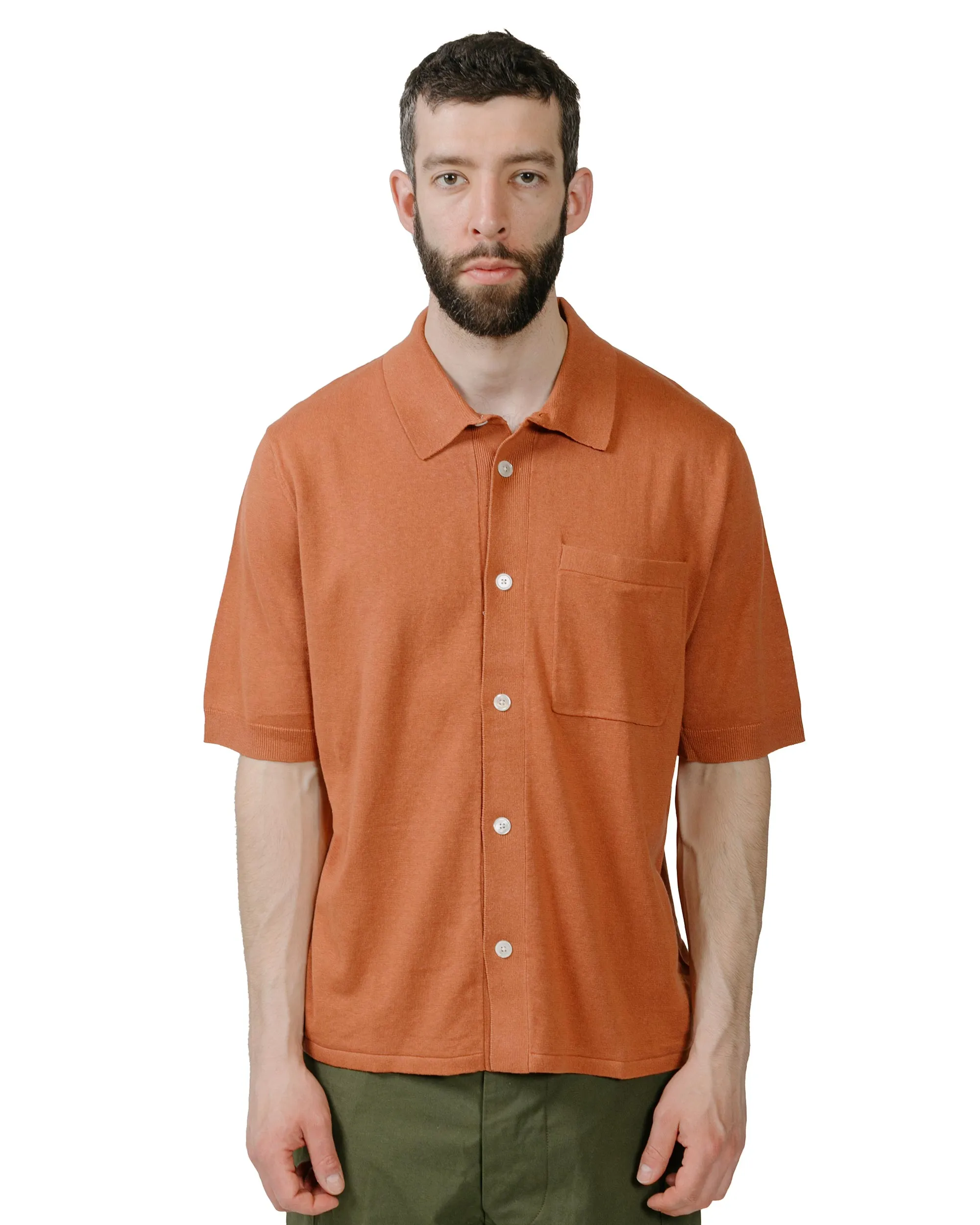 Norse Projects Rollo Cotton Linen SS Shirt Red Clay Summer Must-have