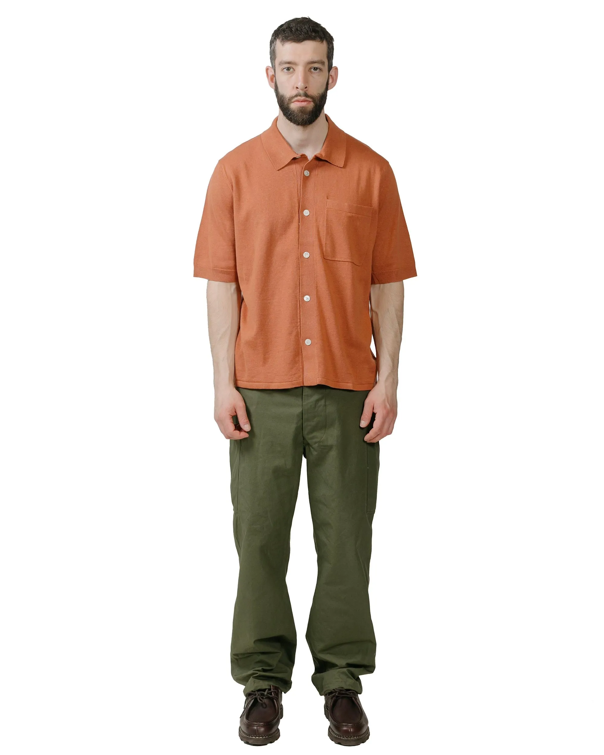 Norse Projects Rollo Cotton Linen SS Shirt Red Clay Preppy Vibe