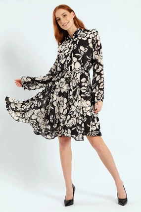 Button Through Godet Tea Dress Countryside-Style Weekend Feel