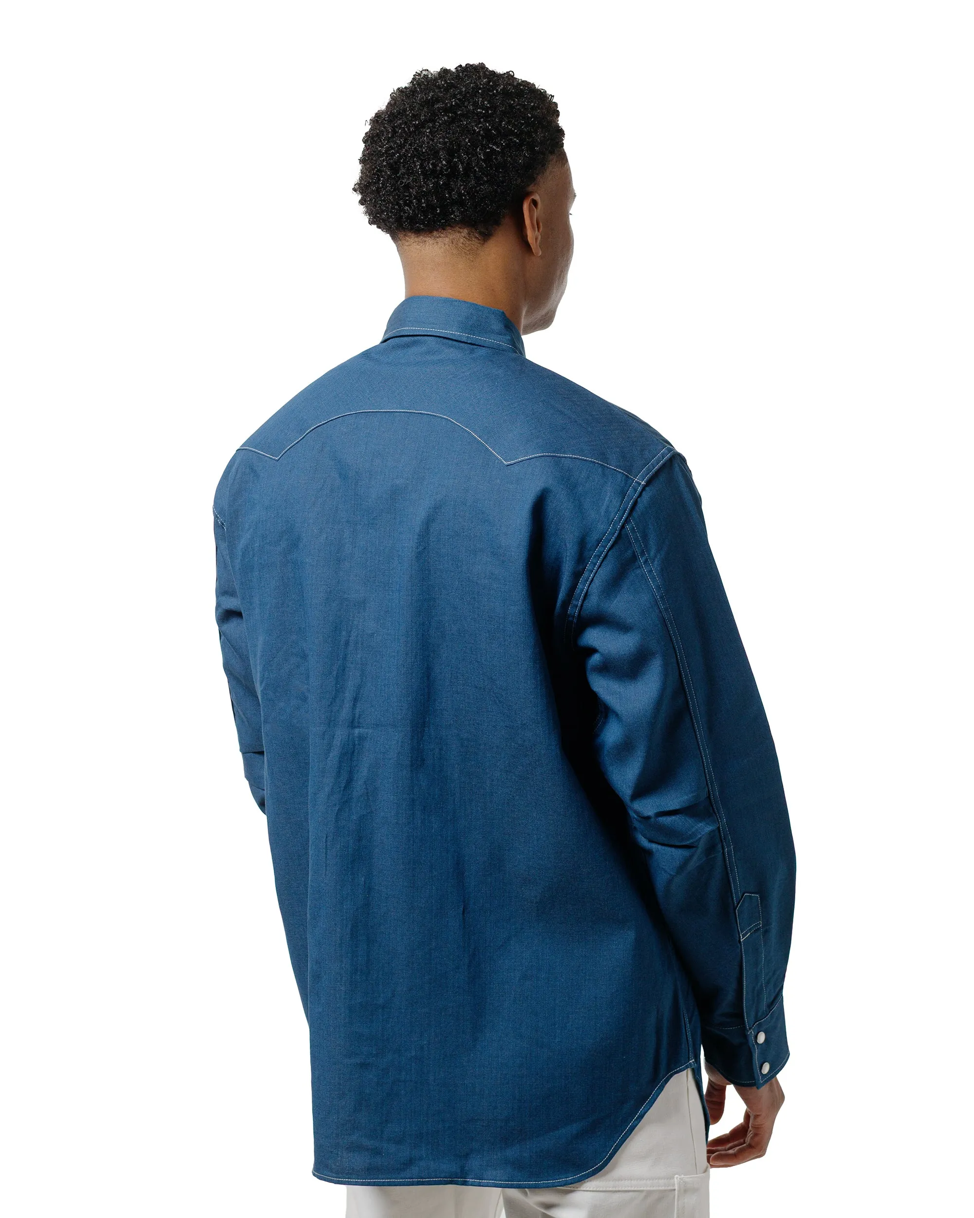 Modern Look Sassafras Weeds Digger Shirt 6.5oz Herringbone Denim Indigo