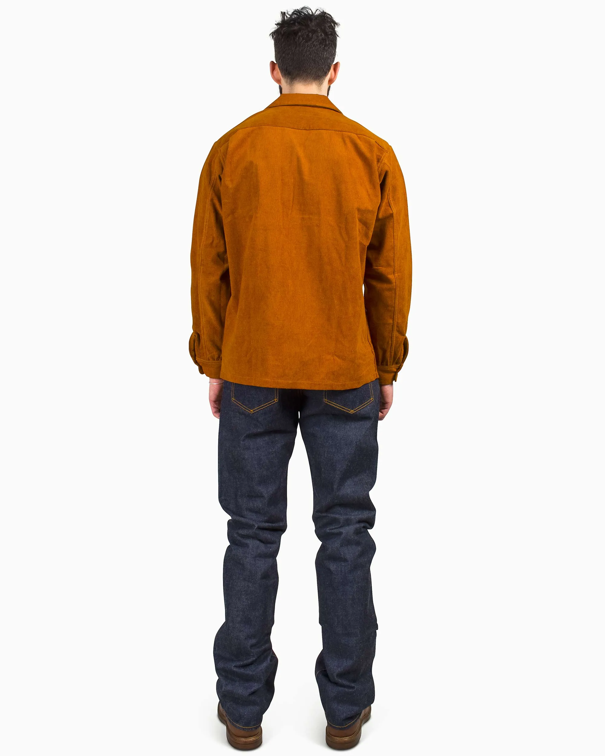 The Real McCoy's MS22102 Corduroy Open Collar Shirt Mustard Party Ready