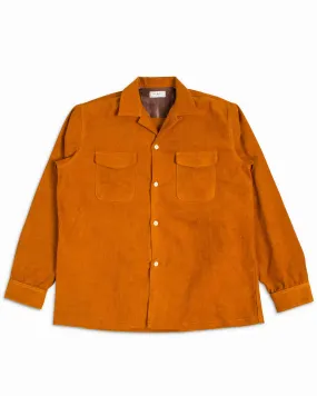 The Real McCoy's MS22102 Corduroy Open Collar Shirt Mustard Durable Fabric Multipurpose Layering Fabric