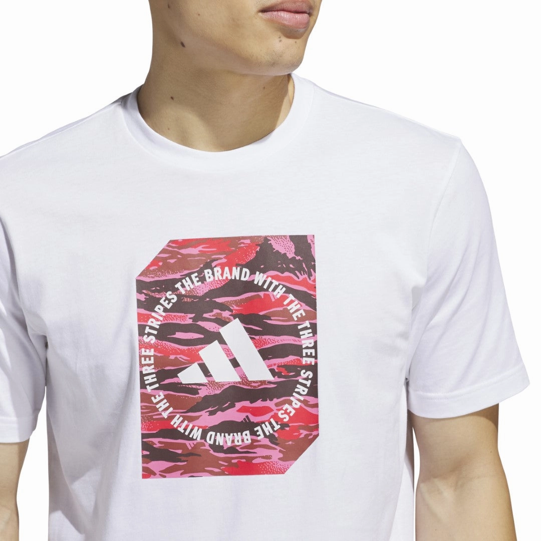 Camo Shape Graphic T-Shirt Stretch Knit Simple Comfort