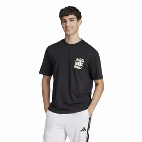 Comfortable fit Camo Woven Graphic T-shirt