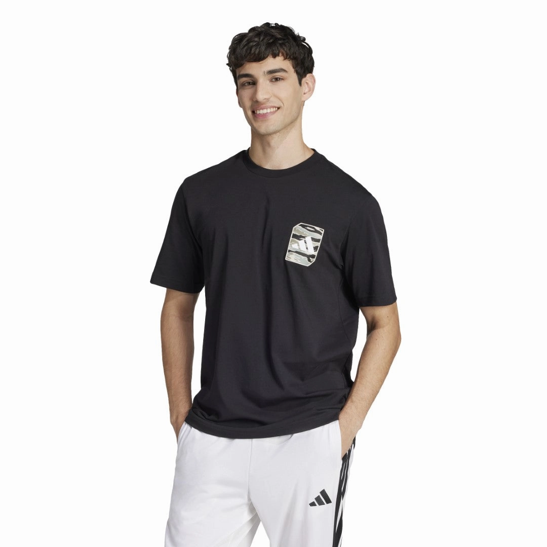 Comfortable fit Camo Woven Graphic T-shirt