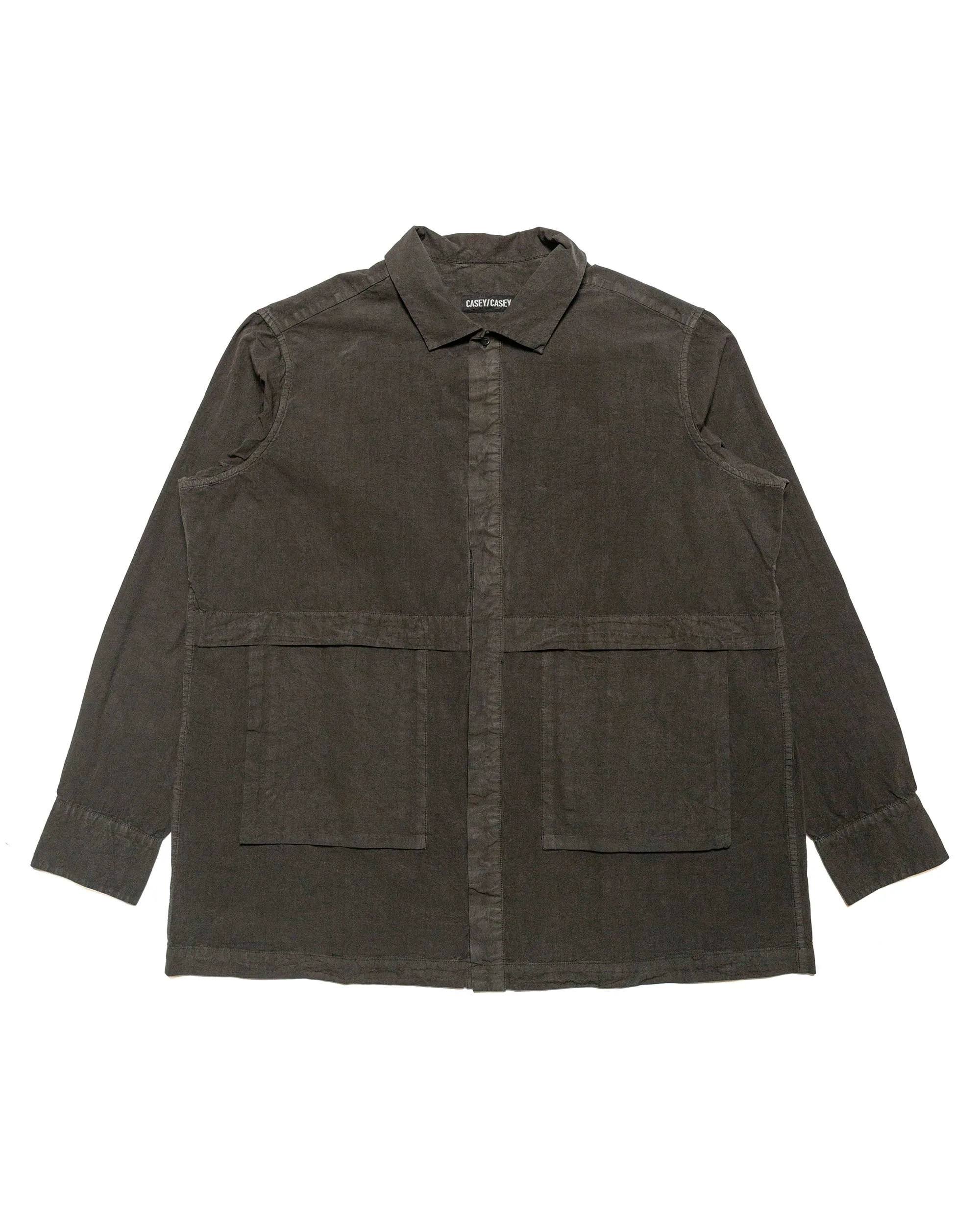 Matte Finish Versatile Layering Piece CASEY CASEY Fabu Shirt Paper Cot Dark Khaki