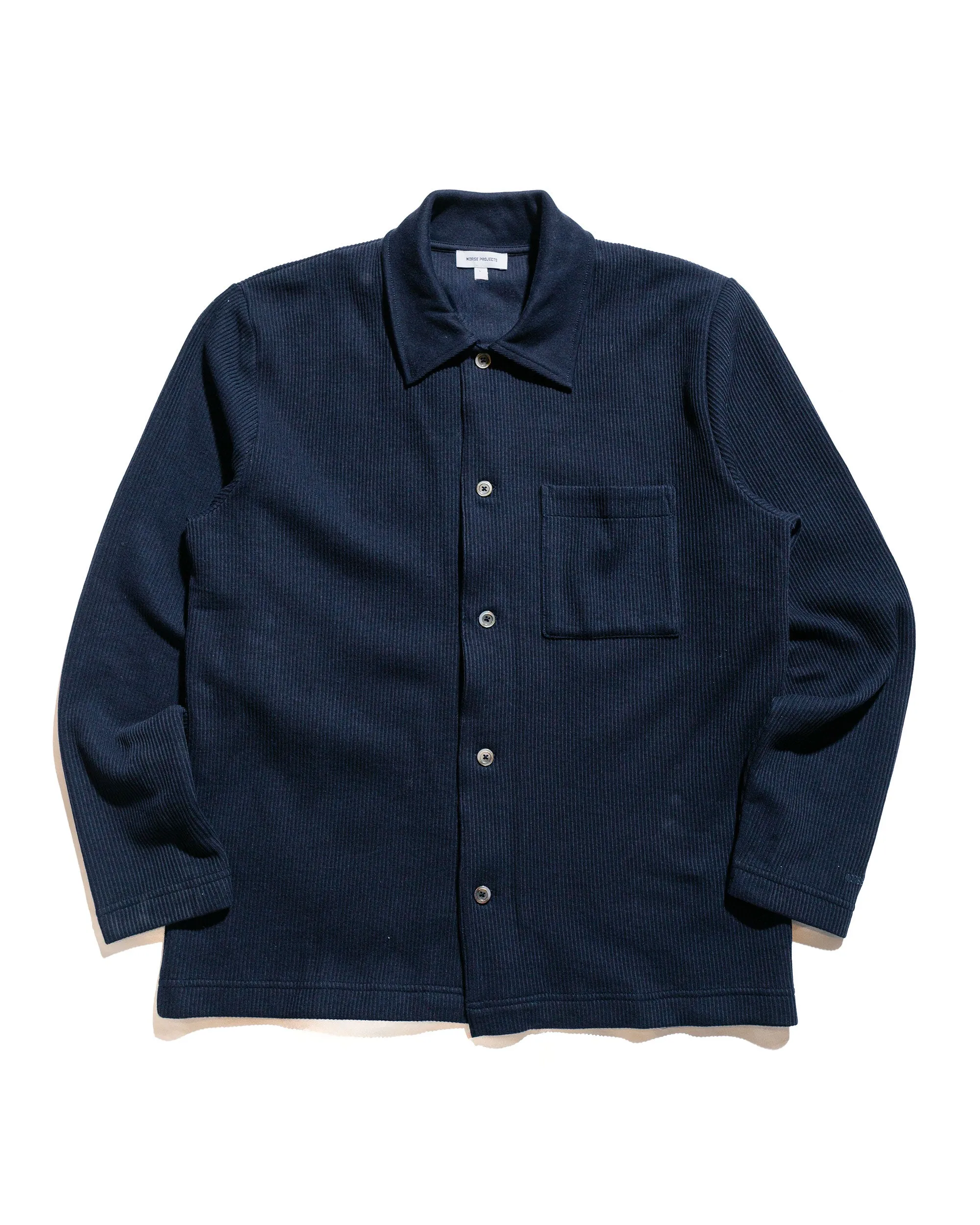Norse Projects Jorn Double Face Overshirt Dark Navy Matte Look