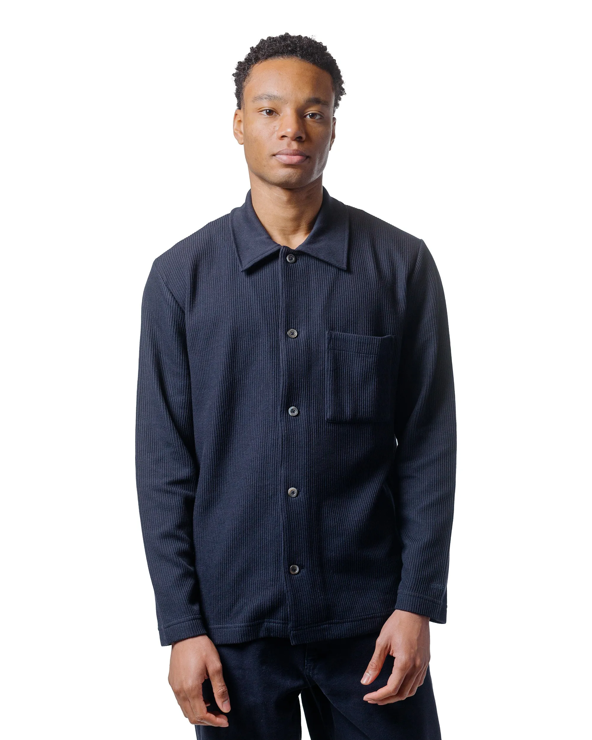 Norse Projects Jorn Double Face Overshirt Dark Navy Round Collar