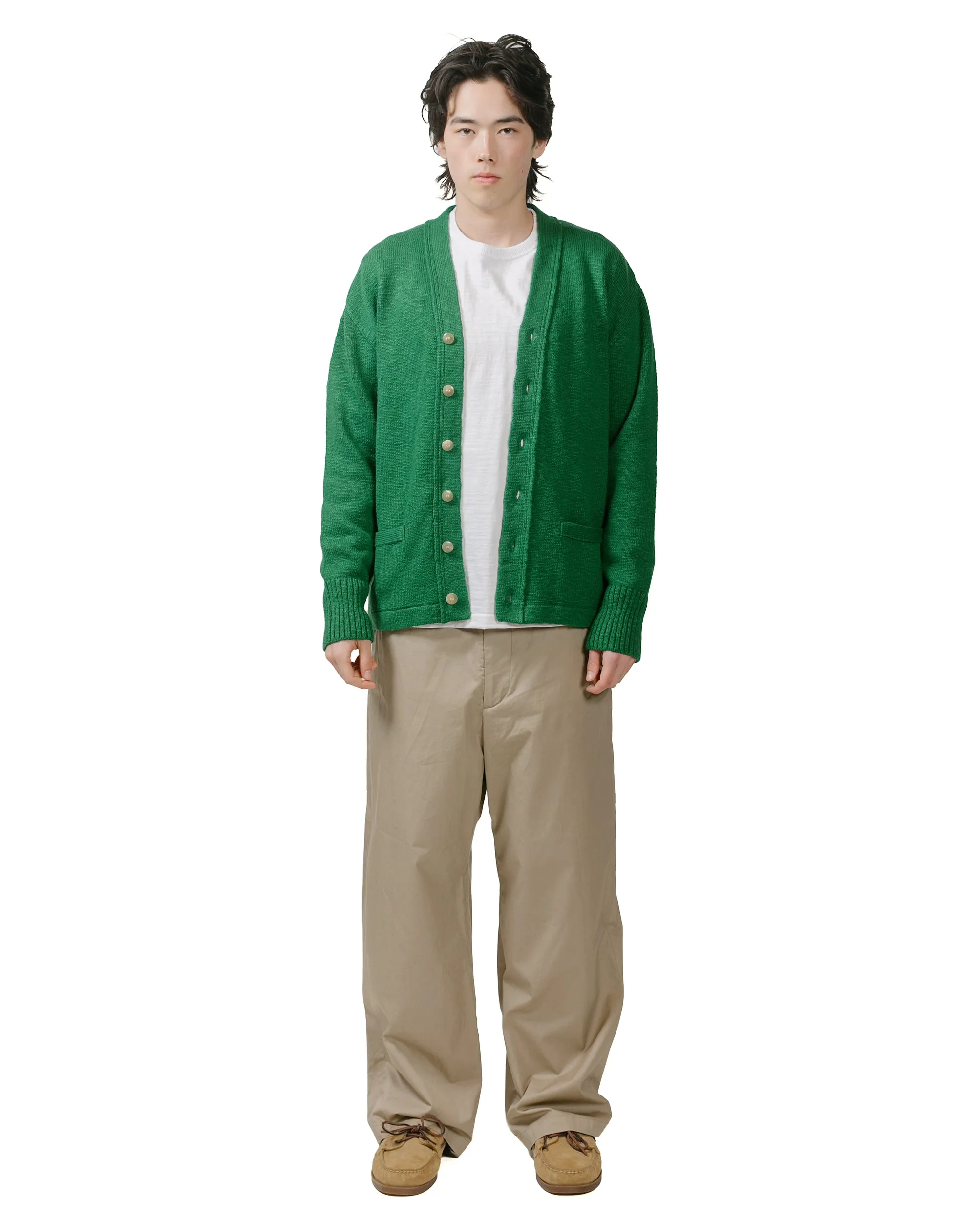 The Real McCoy's MC24016 Cotton Summer Cardigan Green Casual Outerwear