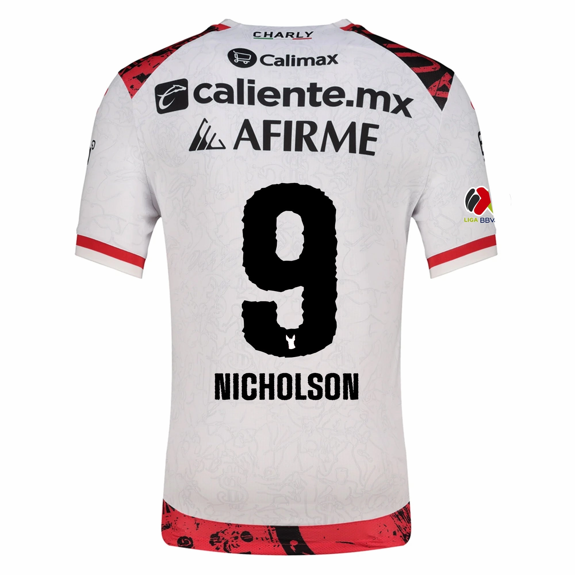 Functional Activewear Thermal Regulation System Charly Shamar Nicholson Men's Xolos De Tijuana Away Jersey 25/26 w/ BBVA MX Patch (White)
