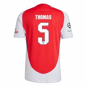 Reinforced Shoulders adidas Arsenal Authentic Thomas Partey Home Jersey w/ Champions League Patches 24/25 (Better Scarlet/White)