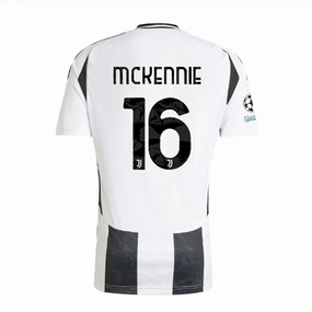 Raglan Sleeve Construction adidas Juventus Authentic Weston McKennie Home Jersey w/ Champions League   Copa Italia Patches 24/25 (White/Black)