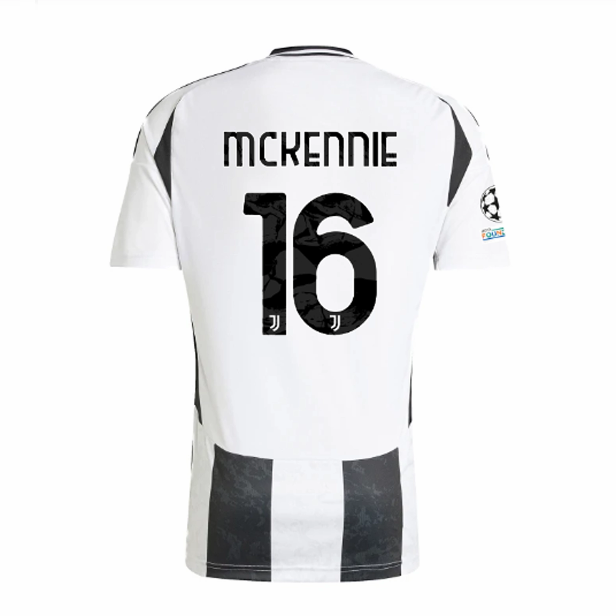 adidas Juventus Authentic Weston McKennie Home Jersey w/ Champions League   Copa Italia Patches 24/25 (White/Black) Recycled Material Blend Adaptive Thermal Control