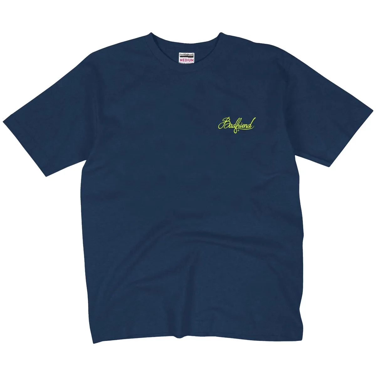 Badfriend "Cursive Logo S/S Tee" M - Navy Warm Socks