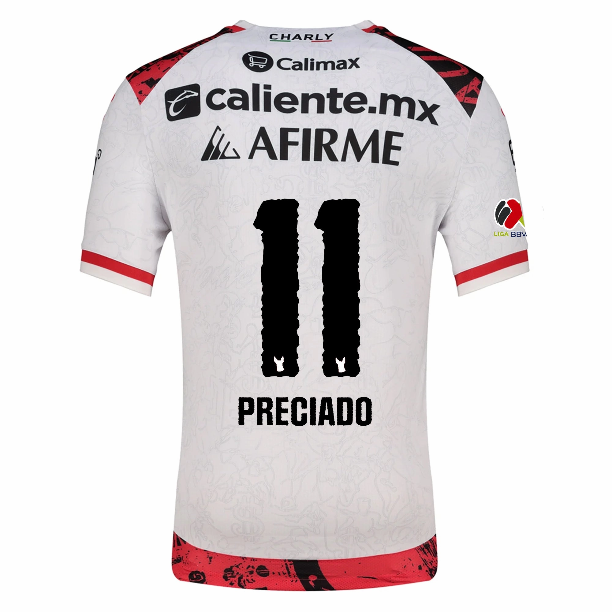 Charly Adonis Preciado Men's Xolos De Tijuana Away Jersey 25/26 w/ BBVA MX Patch (White) Balanced Motion
